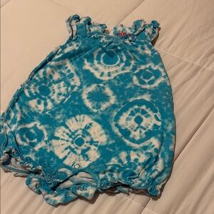 Blue Tie-Dye Baby Romper